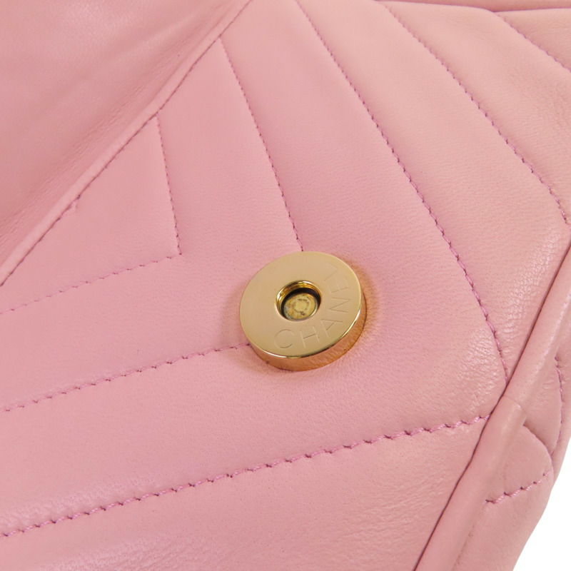 CHANEL 羊皮皮革Shoulder Bag金扣肩背袋-16