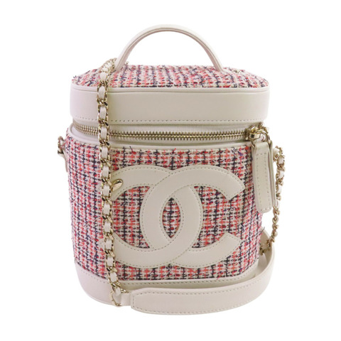 CHANEL 斜紋軟呢Chain Shoulder Bag金扣手挽肩背兩用袋