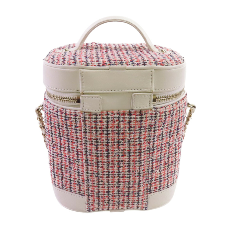 CHANEL 斜紋軟呢Chain Shoulder Bag金扣手挽肩背兩用袋-1