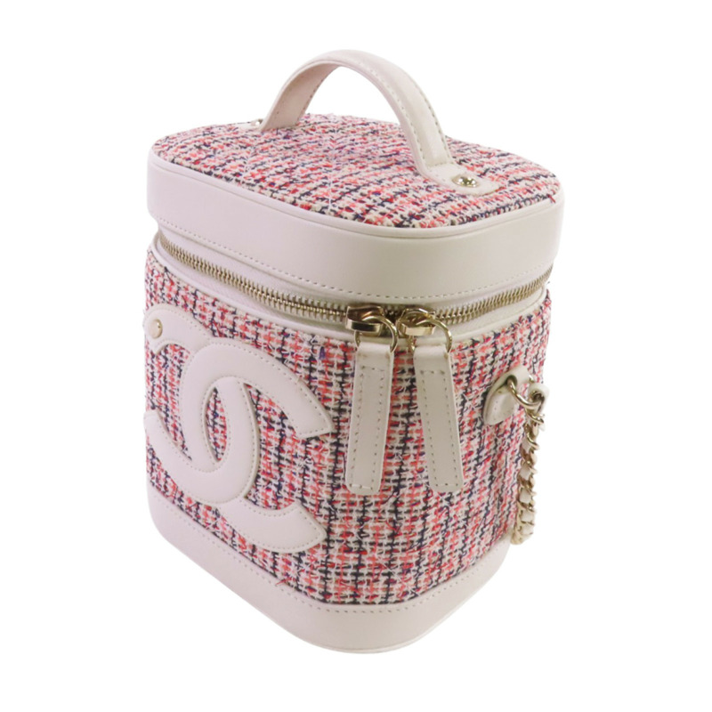 CHANEL 斜紋軟呢Chain Shoulder Bag金扣手挽肩背兩用袋-2