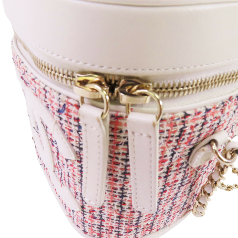 CHANEL 斜紋軟呢Chain Shoulder Bag金扣手挽肩背兩用袋-14