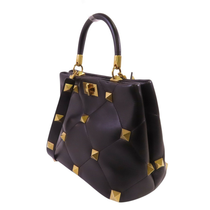 Valentino 牛皮皮革Rockstud金扣手挽肩背兩用袋-2