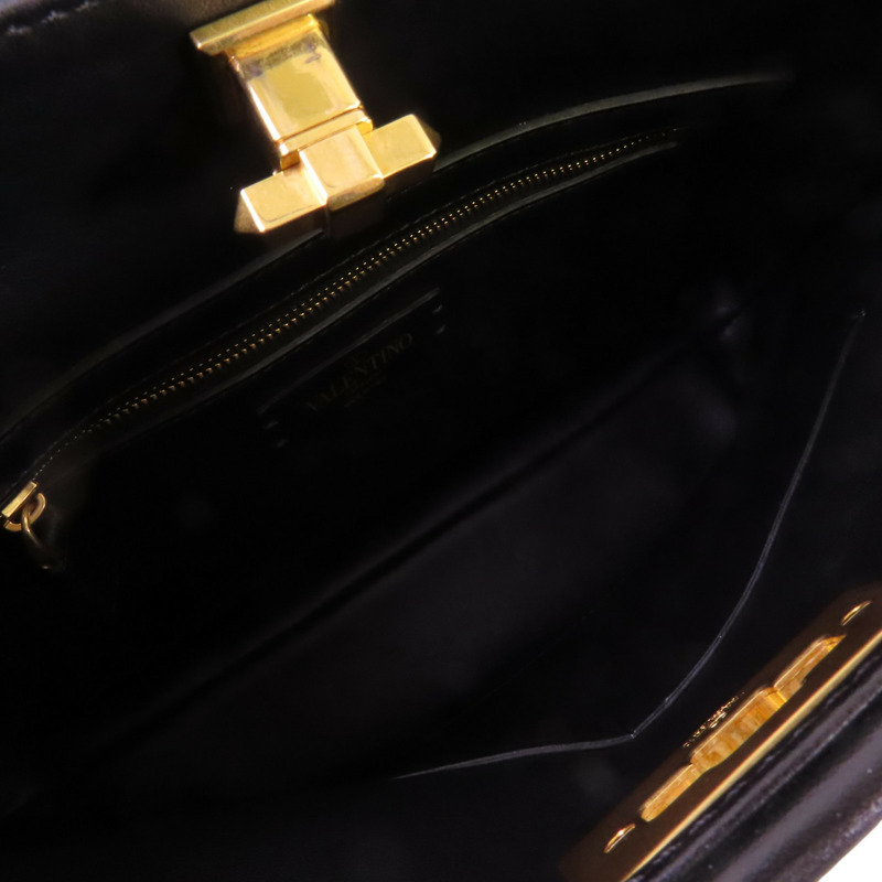 Valentino 牛皮皮革Rockstud金扣手挽肩背兩用袋-4