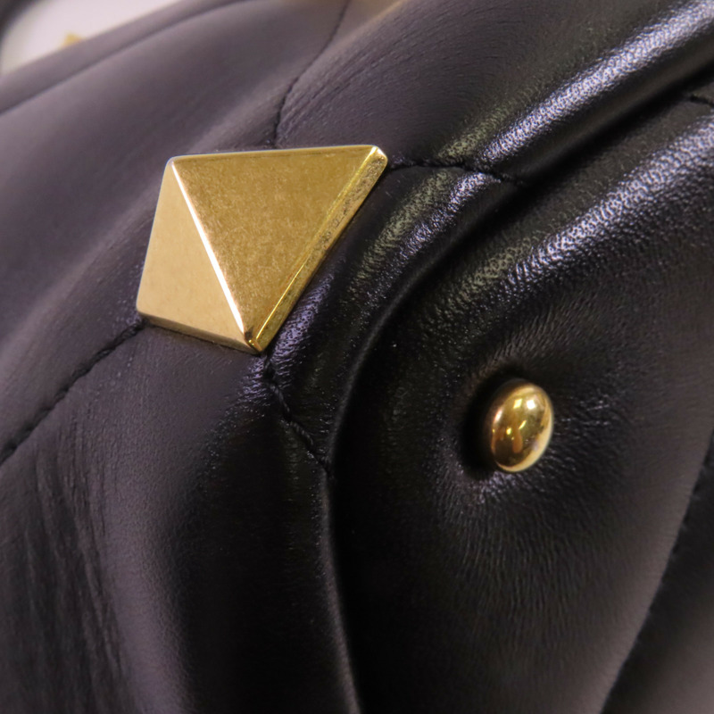 Valentino 牛皮皮革Rockstud金扣手挽肩背兩用袋-12