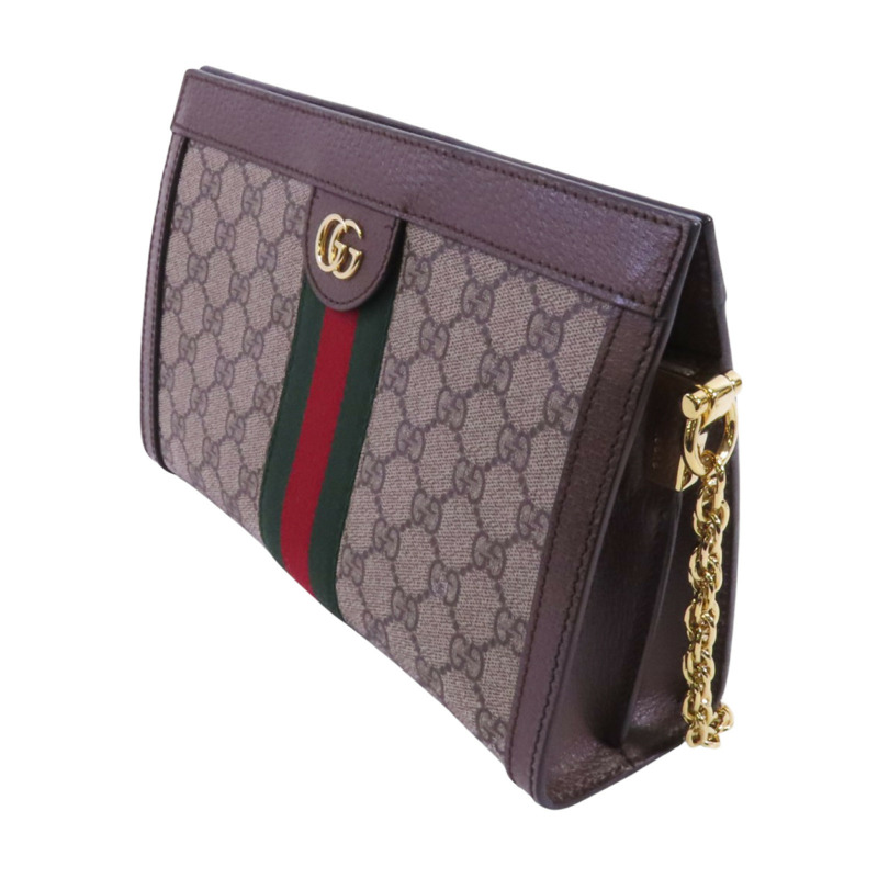 GUCCI 塗層帆布Ophidia GG金扣鏈帶肩背袋-2