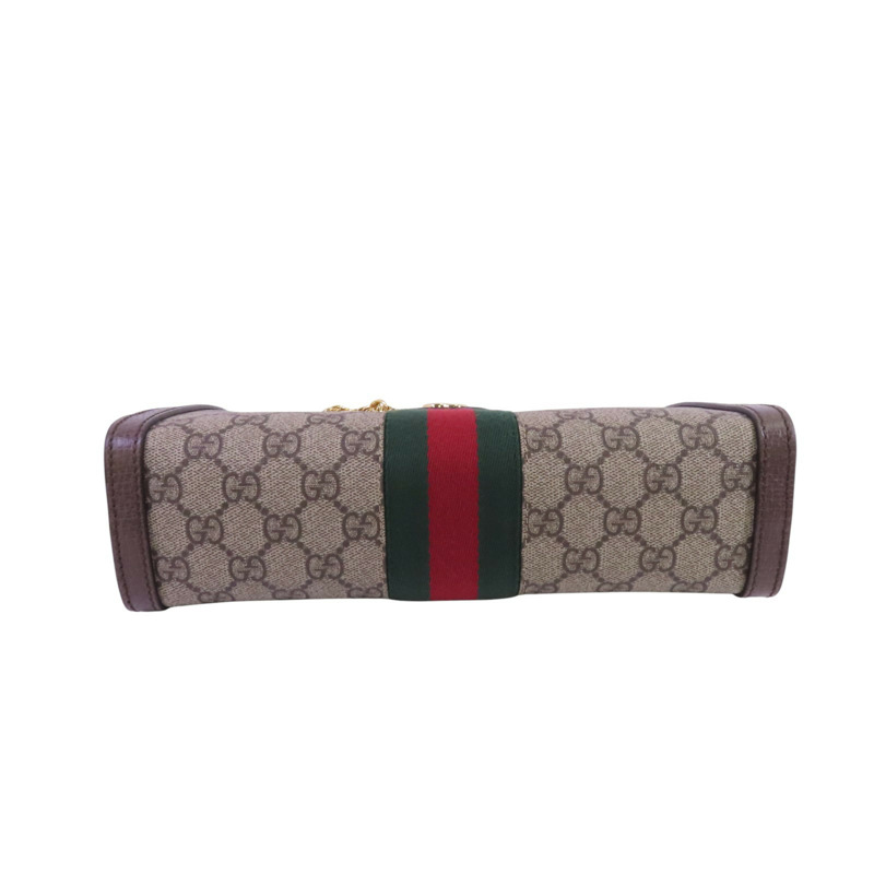 GUCCI 塗層帆布Ophidia GG金扣鏈帶肩背袋-3