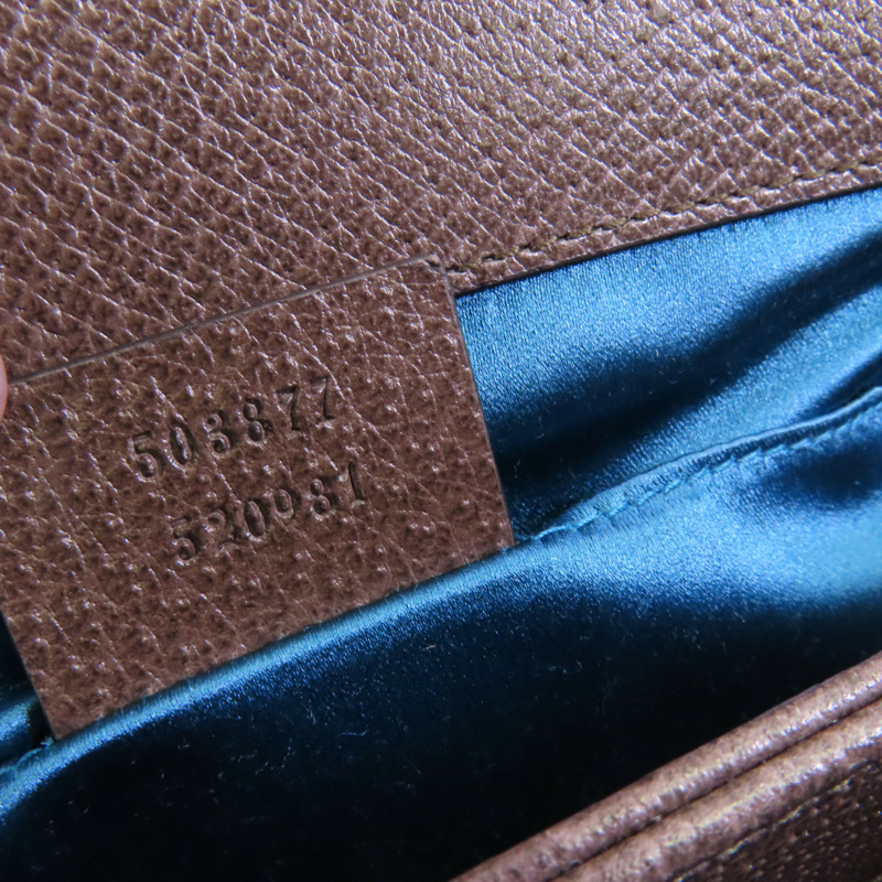 GUCCI 塗層帆布Ophidia GG金扣鏈帶肩背袋-6