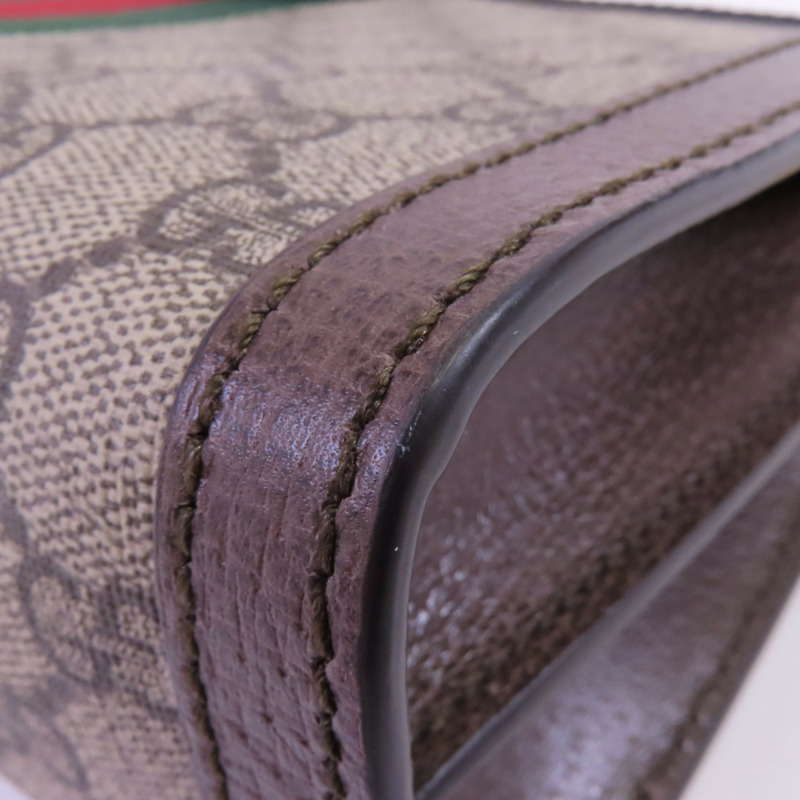 GUCCI 塗層帆布Ophidia GG金扣鏈帶肩背袋-11