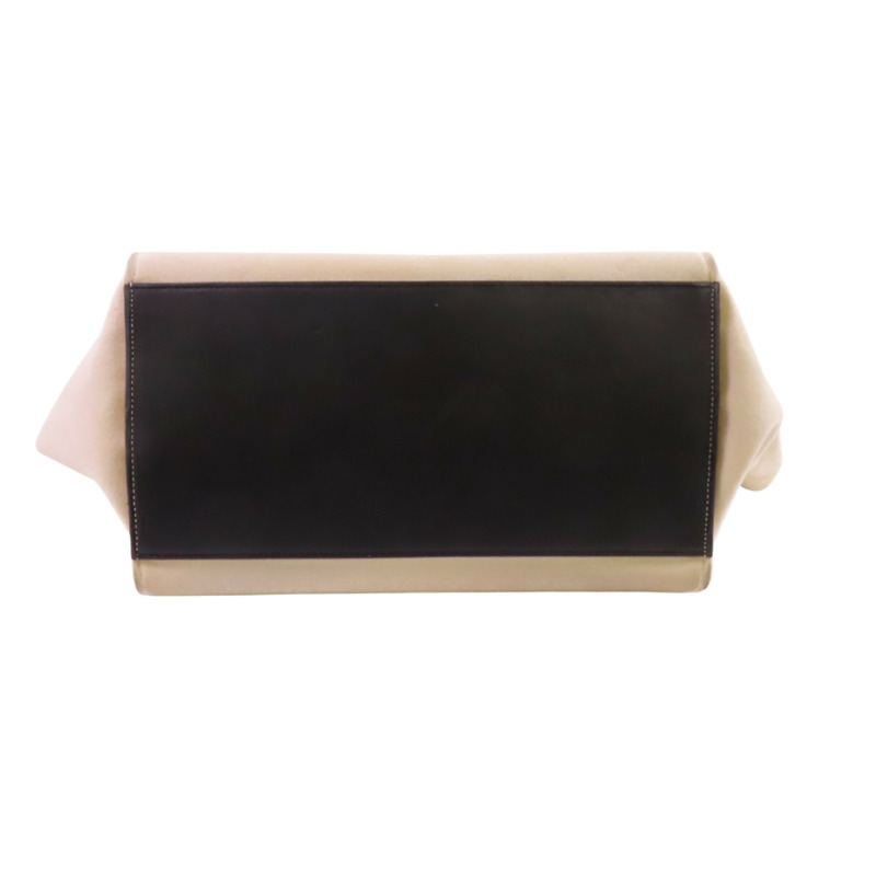 CELINE 帆布/牛皮皮革Trapeze金扣手挽肩背兩用袋-3