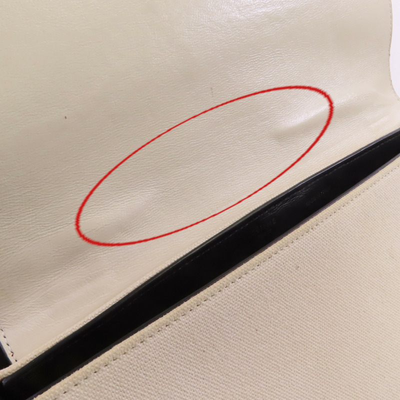 CELINE 帆布/牛皮皮革Trapeze金扣手挽肩背兩用袋-24