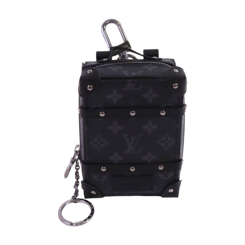 LOUIS VUITTON Monogram Eclipse Trunk Keychain銀扣吊飾鑰匙扣