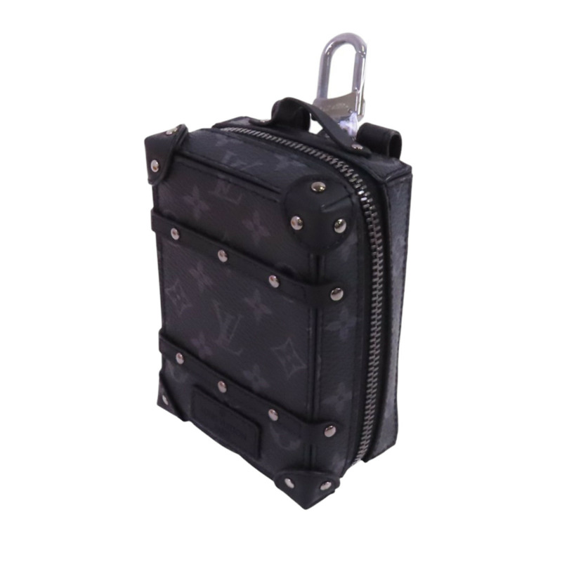 LOUIS VUITTON Monogram Eclipse Trunk Keychain銀扣吊飾鑰匙扣-2