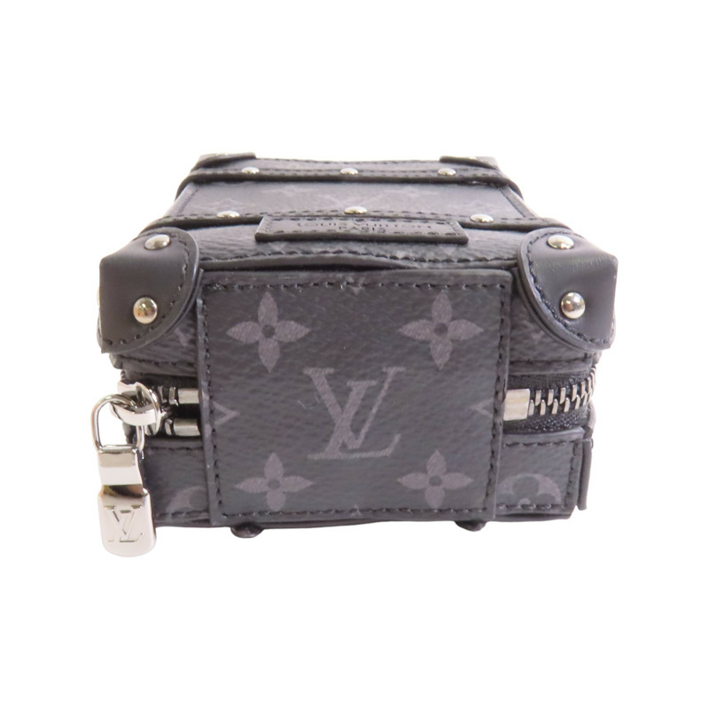 LOUIS VUITTON Monogram Eclipse Trunk Keychain銀扣吊飾鑰匙扣-3