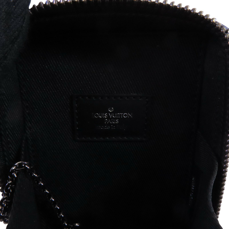 LOUIS VUITTON Monogram Eclipse Trunk Keychain銀扣吊飾鑰匙扣-5