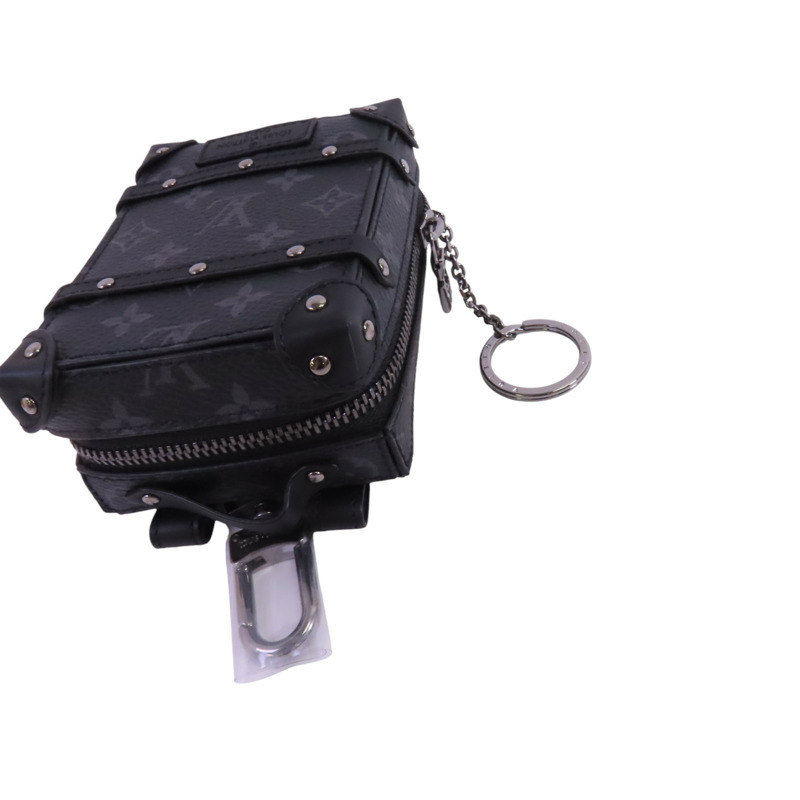 LOUIS VUITTON Monogram Eclipse Trunk Keychain銀扣吊飾鑰匙扣-7