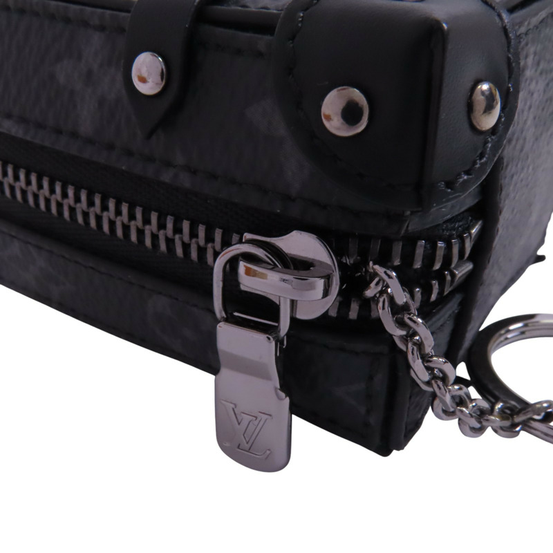 LOUIS VUITTON Monogram Eclipse Trunk Keychain銀扣吊飾鑰匙扣-8