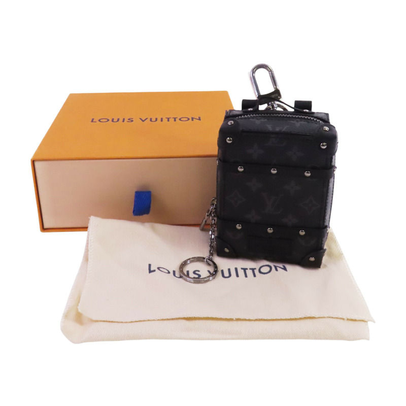 LOUIS VUITTON Monogram Eclipse Trunk Keychain銀扣吊飾鑰匙扣-9