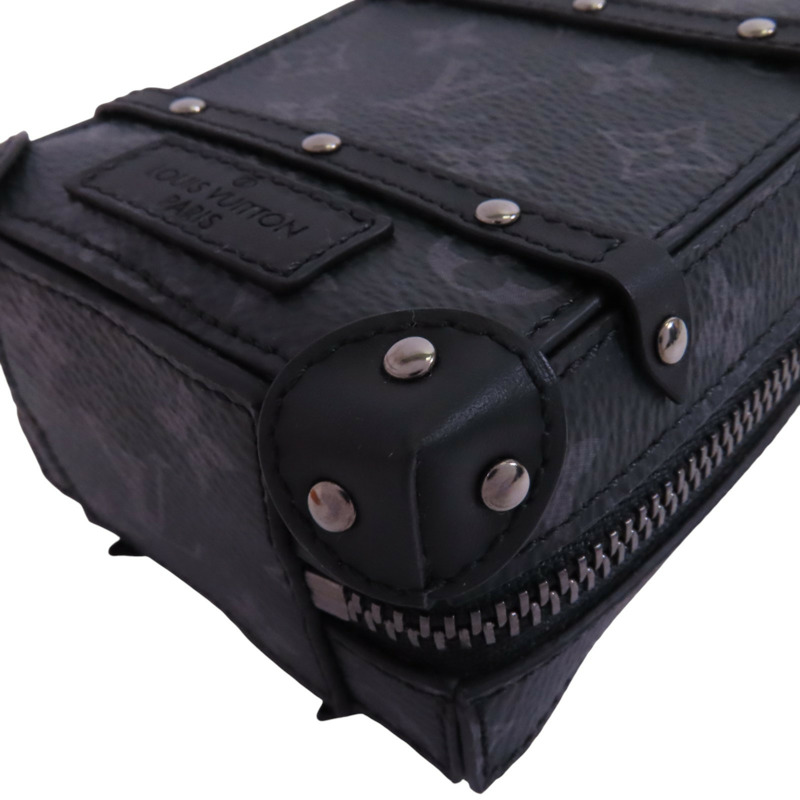 LOUIS VUITTON Monogram Eclipse Trunk Keychain銀扣吊飾鑰匙扣-11