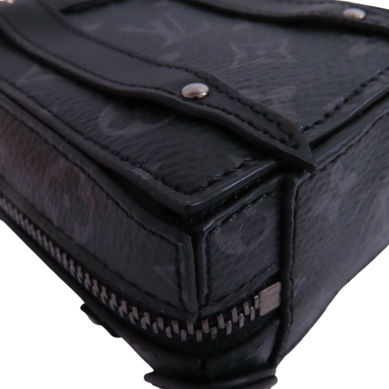 LOUIS VUITTON Monogram Eclipse Trunk Keychain銀扣吊飾鑰匙扣-12