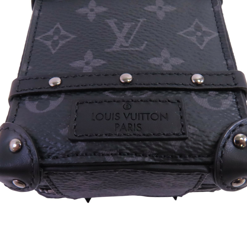 LOUIS VUITTON Monogram Eclipse Trunk Keychain銀扣吊飾鑰匙扣-14