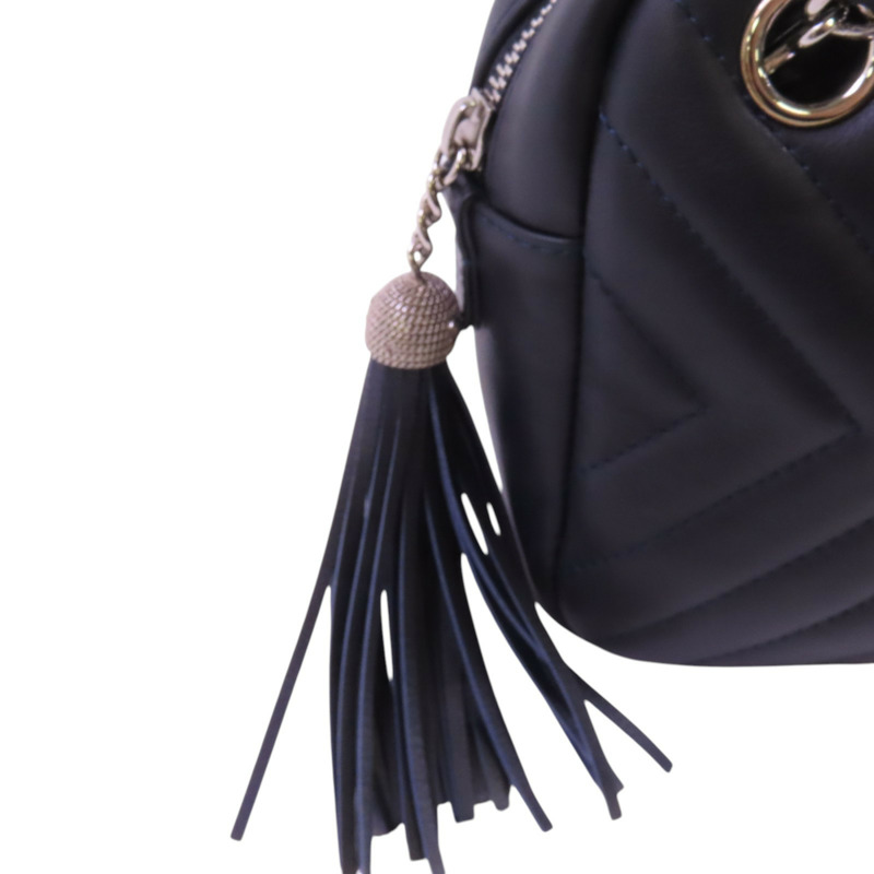 CHANEL 牛皮皮革Chevron Camera Bag銀扣鏈帶肩背袋-15