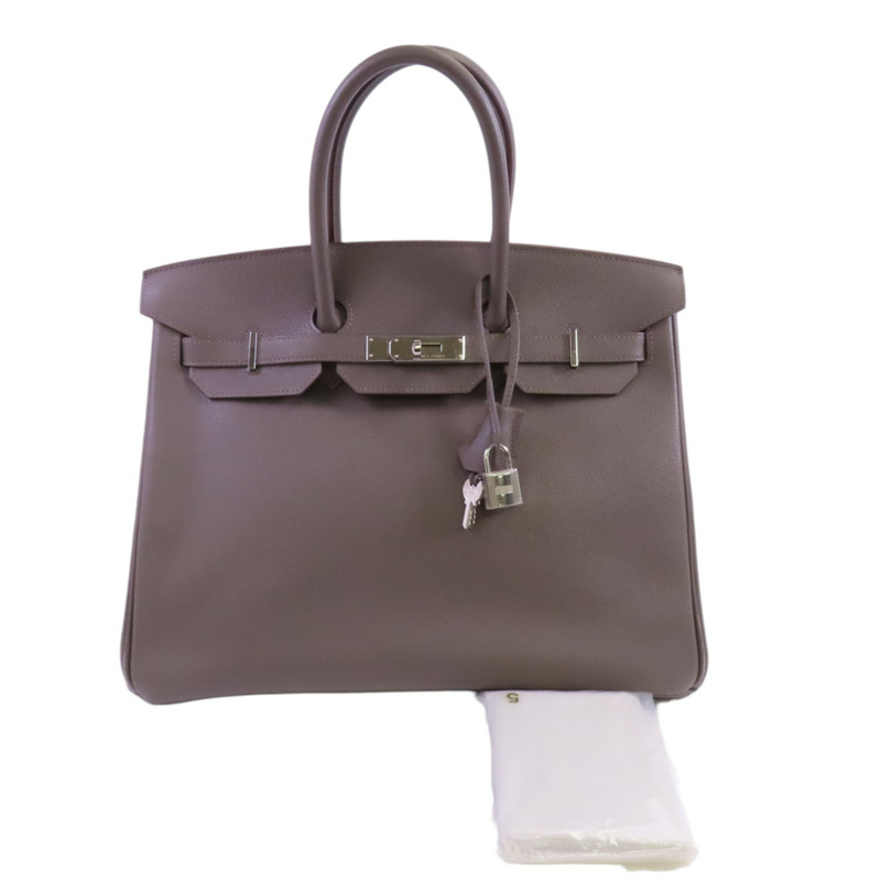 HERMES Epsom皮革Birkin 35銀扣手挽袋-9