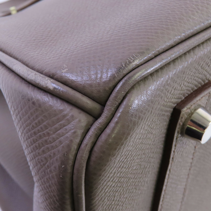 HERMES Epsom皮革Birkin 35銀扣手挽袋-10