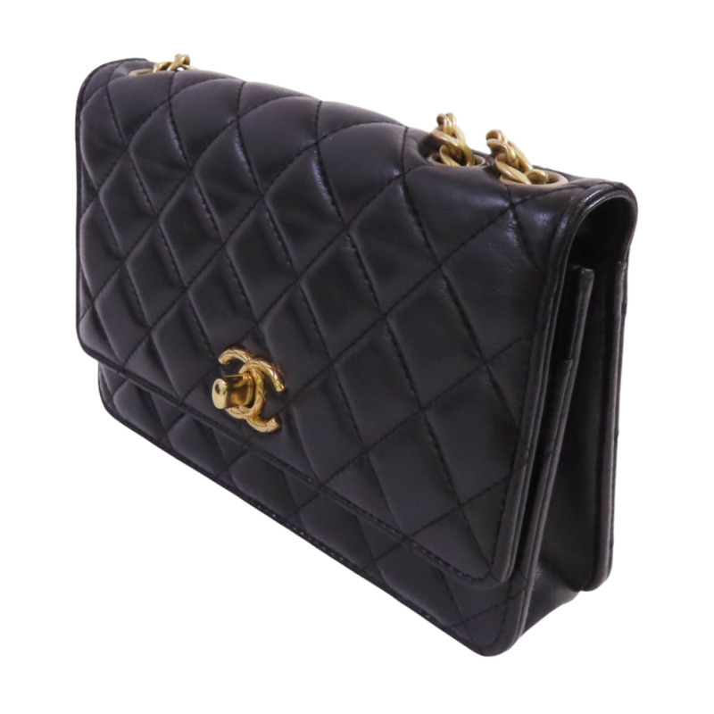 CHANEL 羊皮皮革WOC Gold Ball Adjustable金扣鏈帶錢包肩背袋-2