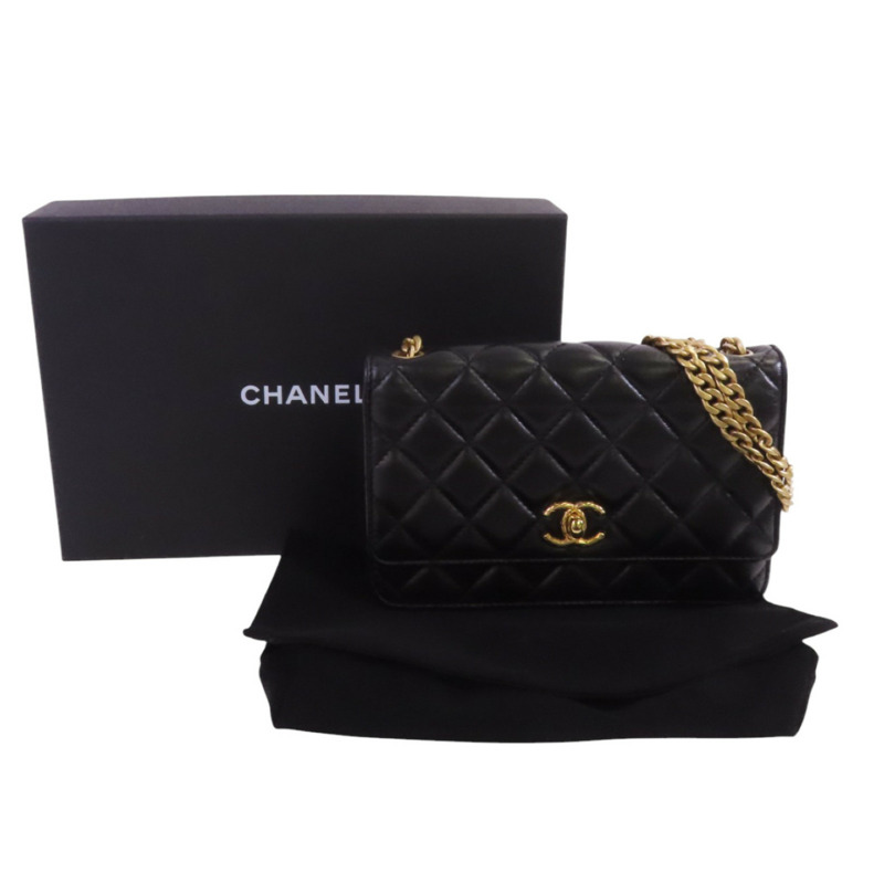 CHANEL 羊皮皮革WOC Gold Ball Adjustable金扣鏈帶錢包肩背袋-9