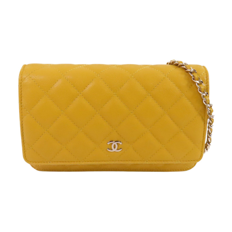 CHANEL 牛皮皮革Chanel WOC Wallet On Chain金扣鏈帶肩背袋-0