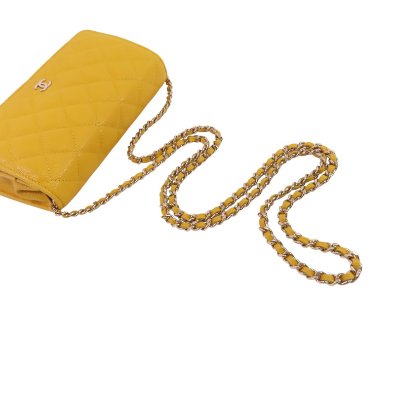 CHANEL 牛皮皮革Chanel WOC Wallet On Chain金扣鏈帶肩背袋-7