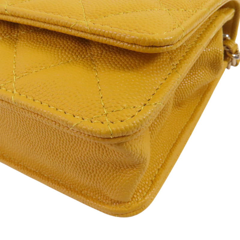 CHANEL 牛皮皮革Chanel WOC Wallet On Chain金扣鏈帶肩背袋-11