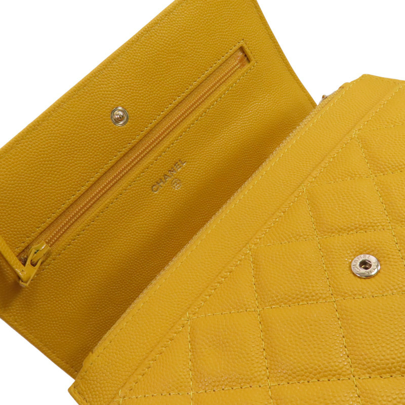 CHANEL 牛皮皮革Chanel WOC Wallet On Chain金扣鏈帶肩背袋-15
