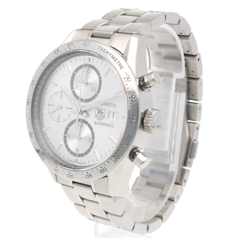 TAG Heuer 豪雅卡萊拉 Calibre 16 腕錶，不鏽鋼 CV2017-2 自動上鍊，已翻新，男士腕錶，豪雅，品相略有瑕疵，不防水，計時碼錶-2