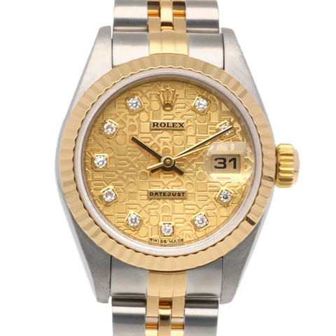 勞力士 Datejust 女士腕錶，不鏽鋼 79173G 自動上鍊，已翻新，K 系列，ROLEX Horicon，10 顆鑽石