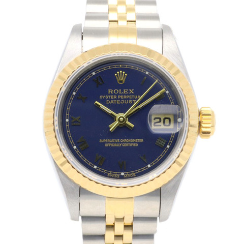 勞力士蠔式恆動日誌型腕錶，不鏽鋼材質，69173，自動上鍊，已翻新，W編號，女士款，羅馬數字時標