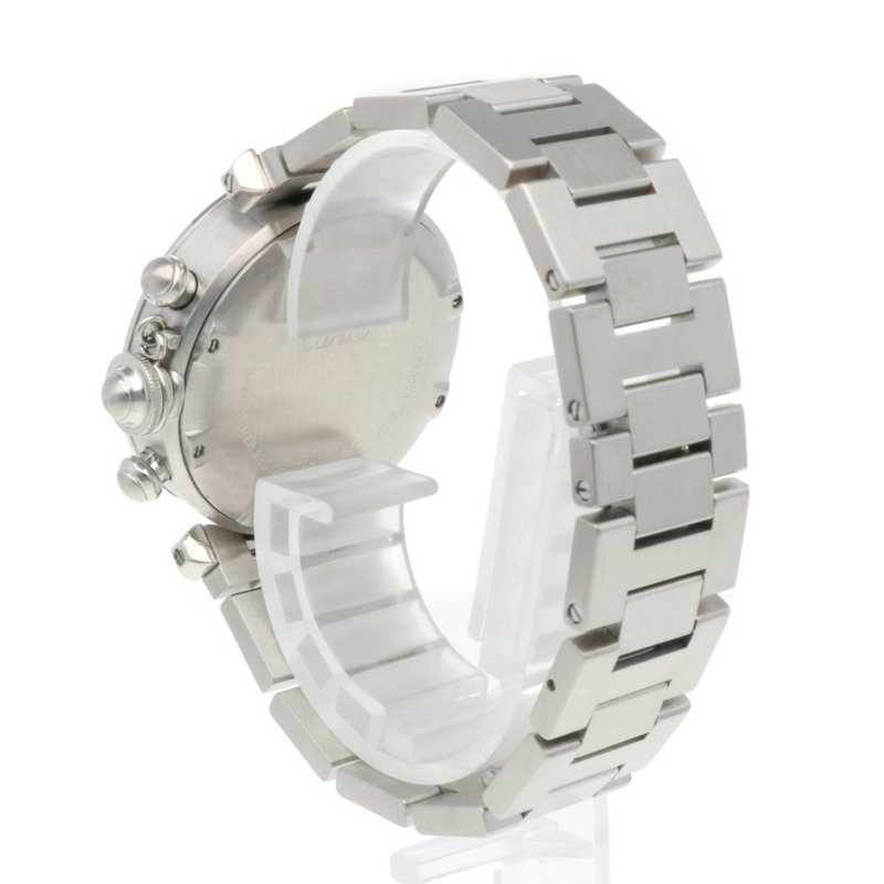 卡地亞 Pasha C 計時腕錶，不鏽鋼材質，型號 2412，自動上鍊，男士腕錶，卡地亞-4