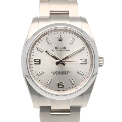 勞力士空中霸王蠔式恆動腕錶，不鏽鋼材質，型號114200，自動上鍊，已翻新，經全面檢修，H字頭序號，男士腕錶，勞力士