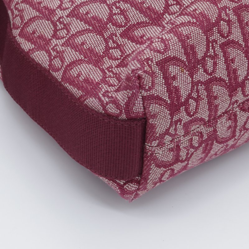 Dior 迪奧 Oblique 老花字紋 酒紅色 緹花布 郵差包 信差包 斜背包 拉鍊包-7