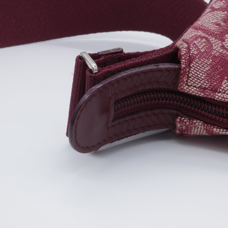 Dior 迪奧 Oblique 老花字紋 酒紅色 緹花布 郵差包 信差包 斜背包 拉鍊包-10