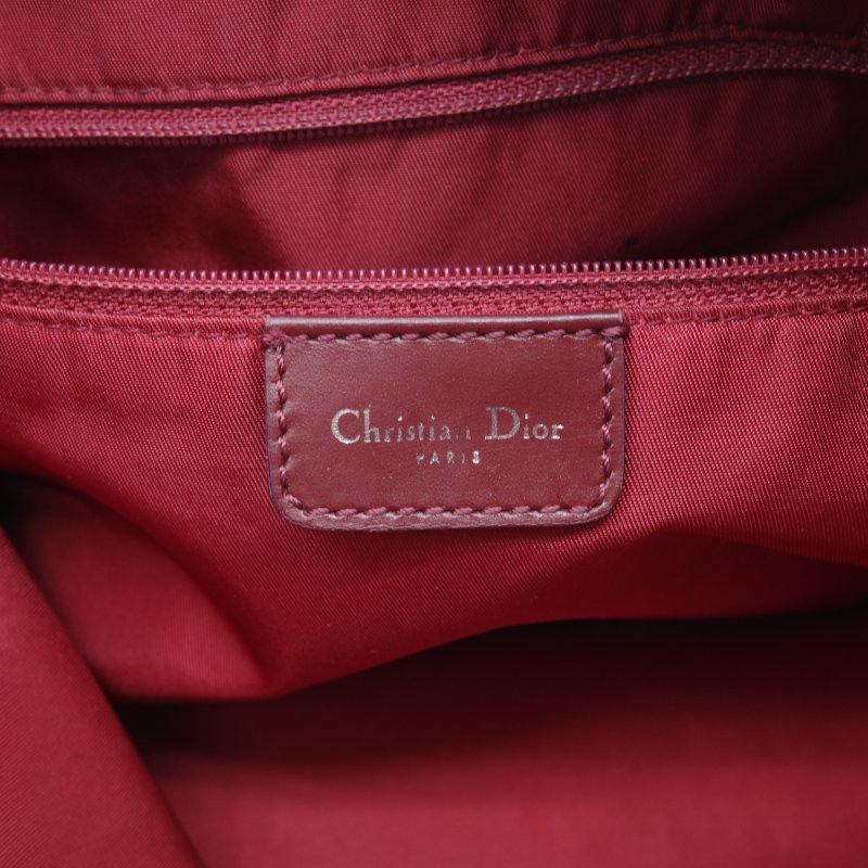 Dior 迪奧 Oblique 老花字紋 酒紅色 緹花布 郵差包 信差包 斜背包 拉鍊包-14