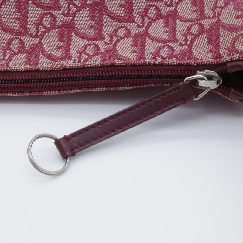 Dior 迪奧 Oblique 老花字紋 酒紅色 緹花布 郵差包 信差包 斜背包 拉鍊包-15