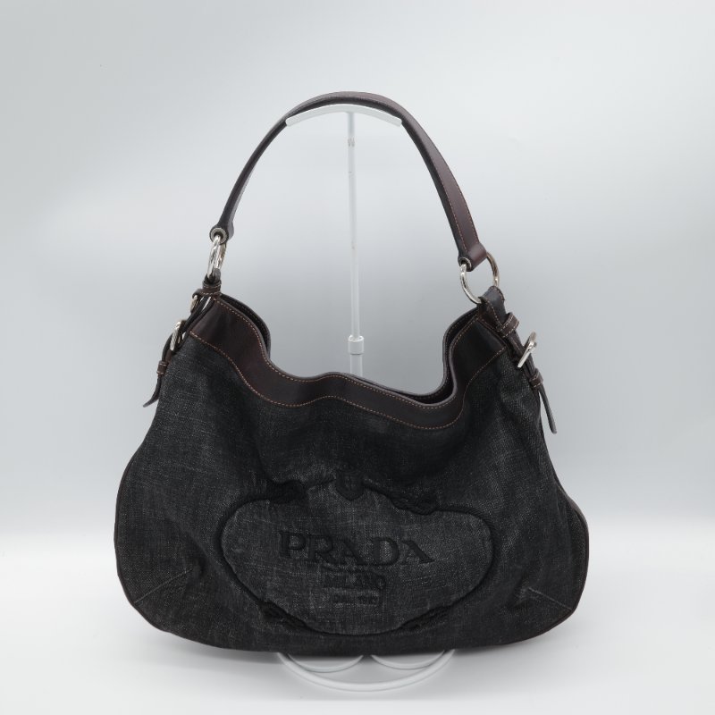 Prada 普拉達 牛仔藍 丹寧 腋下包 Hobo 包-0