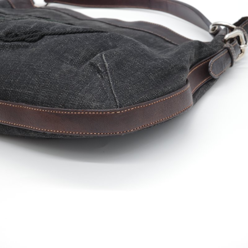 Prada 普拉達 牛仔藍 丹寧 腋下包 Hobo 包-6