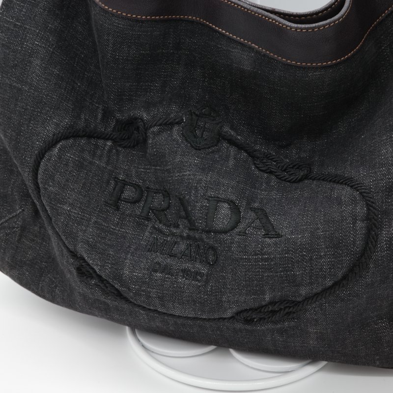 Prada 普拉達 牛仔藍 丹寧 腋下包 Hobo 包-7