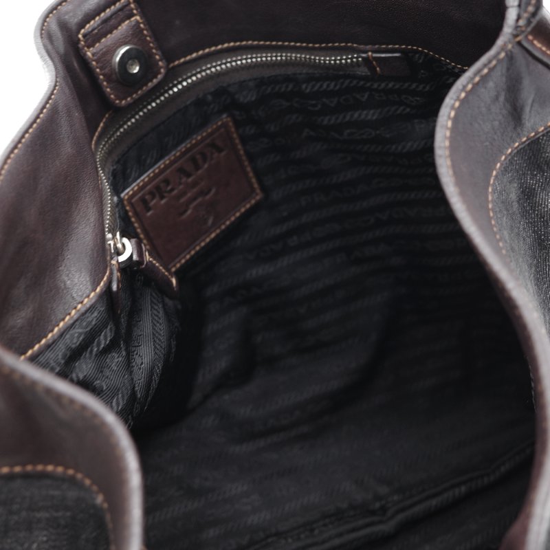 Prada 普拉達 牛仔藍 丹寧 腋下包 Hobo 包-11