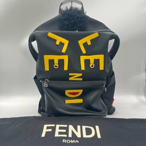Fendi 芬迪 Vocabulary Monster 黑色 尼龍 皮革 後背包