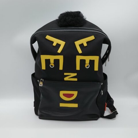 Fendi 芬迪 Vocabulary Monster 黑色 尼龍 皮革 後背包