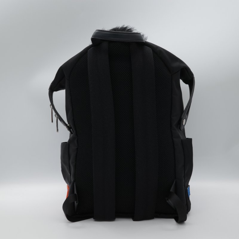 Fendi 芬迪 Vocabulary Monster 黑色 尼龍 皮革 後背包-3