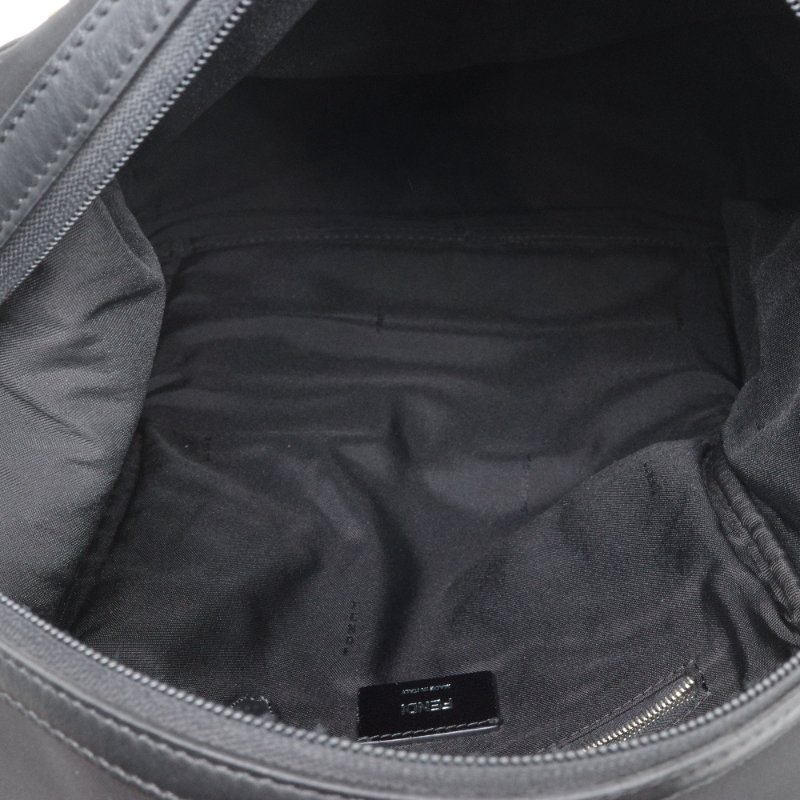 Fendi 芬迪 Vocabulary Monster 黑色 尼龍 皮革 後背包-12